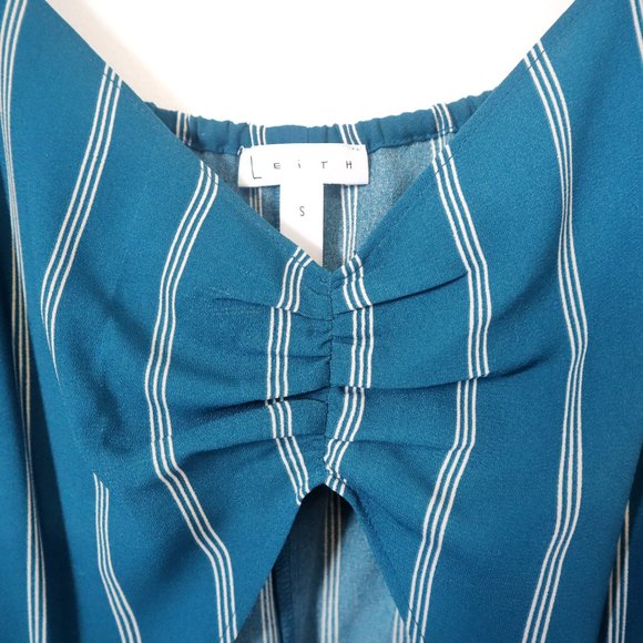 Nordstrom Leith Teal Blue Jumpsuit With Front Cut Out - Picture 3 of 7